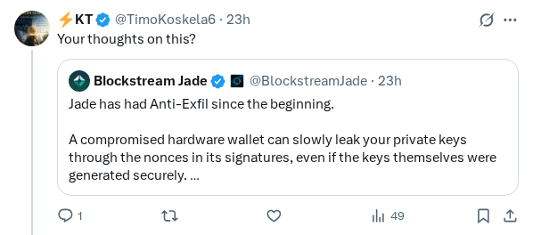 Captured screenshot of the reply by @TimoKoskela6