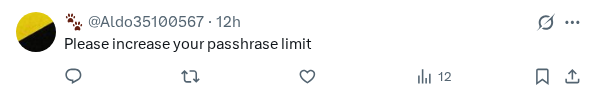 Captured screenshot of the reply by @Aldo35100567