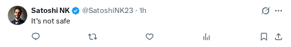 Captured screenshot of the reply by @SatoshiNK23