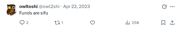 Captured screenshot of the reply by @owl2shi