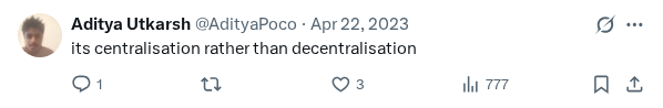 Captured screenshot of the reply by @AdityaPoco