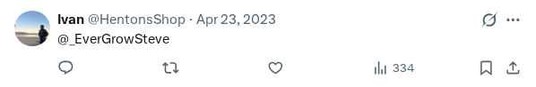 Captured screenshot of the reply by @HentonsShop
