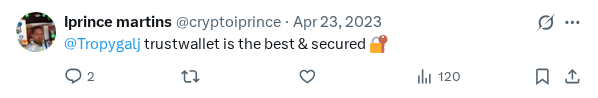 Captured screenshot of the reply by @cryptoiprince