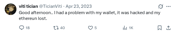 Captured screenshot of the reply by @TicianViti