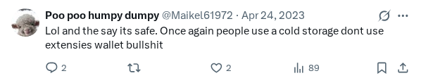 Captured screenshot of the reply by @Maikel61972