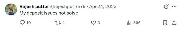 Captured screenshot of the reply by @rajeshputtur79