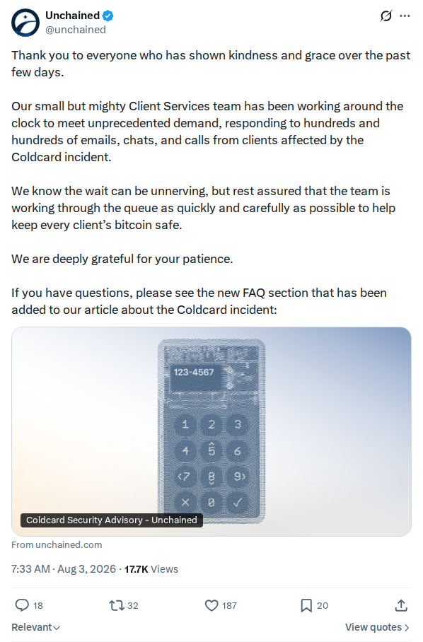 Captured screenshot: Customer service update and new FAQ