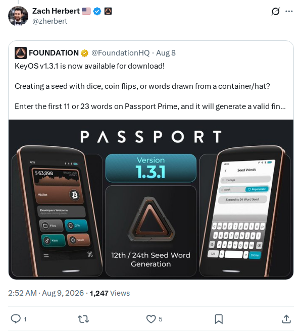 Captured screenshot: Foundation KeyOS v1.3.1 now available for download with dice final-word completion